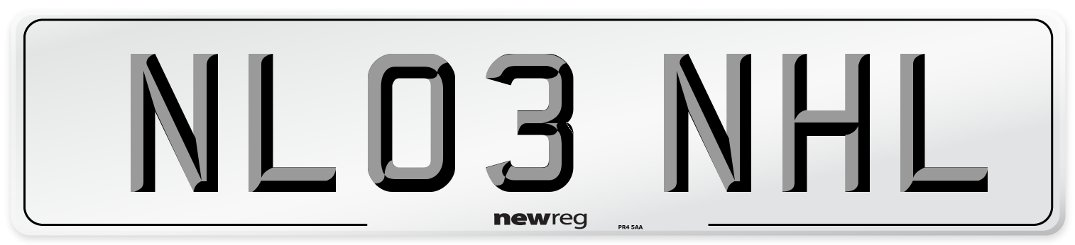 NL03 NHL Number Plate from New Reg